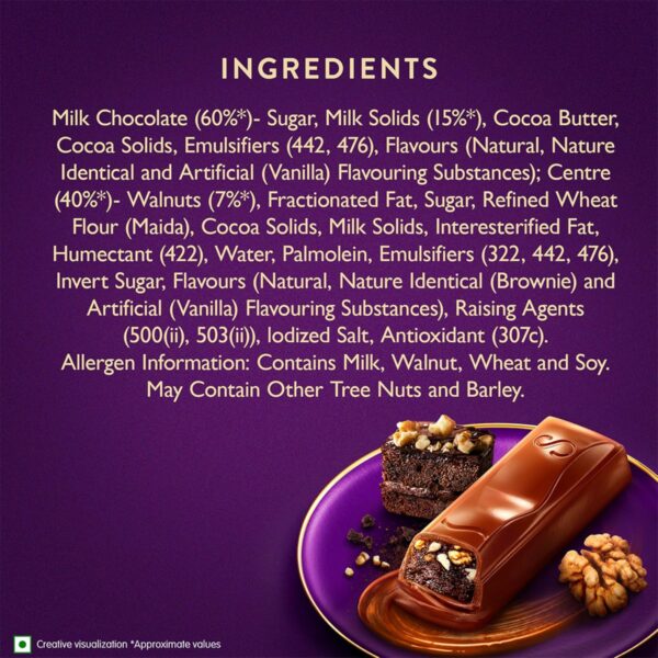 Cadbury Dairy Milk Desserts – Walnut Brownie Flavour Chocolate Bar | Indulgent Dessert-Inspired Milk Chocolate, 36g - Image 4